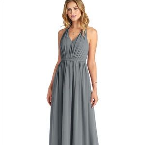 Azazie Nikka Dress in Steel Gray